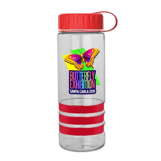 DPTXB93GT - Sergeant Stripe - 24 oz. Tritan™ Bottle with Tethered Lid, Stripe Bands, and Digital imprint