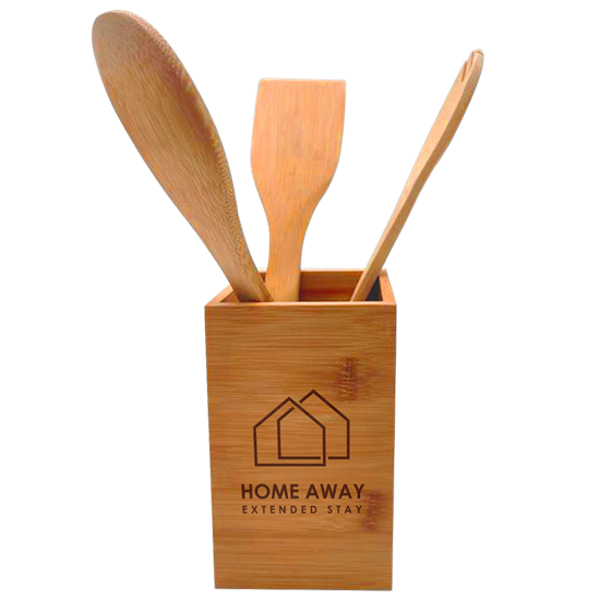 KUB3 - Bamboo-  Box Utensil Holder