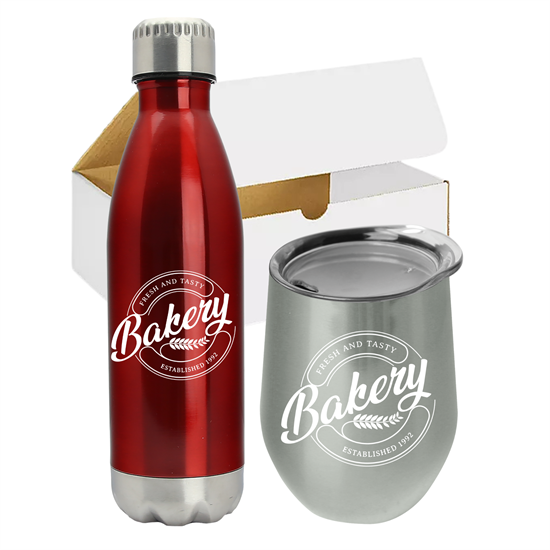 ST410 - Stainless Steel Bottle and Wine Tumbler Set