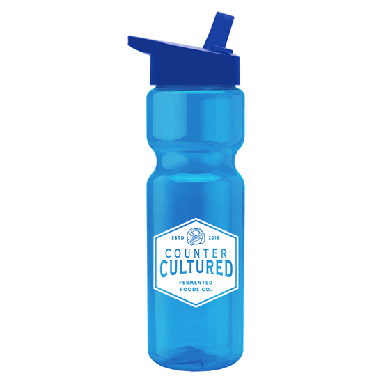 TB28H - Champion - 28 oz. Transparent Bottle with Flip Straw lid