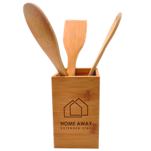 Bamboo-  Box Utensil Holder